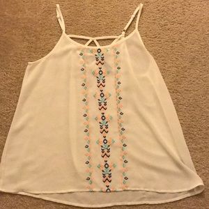 Tribal Print Thin Strap Top